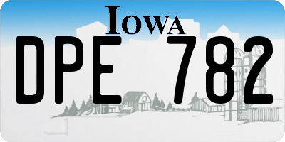 IA license plate DPE782
