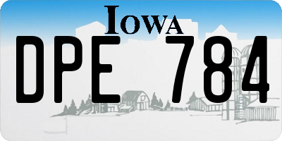 IA license plate DPE784