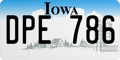 IA license plate DPE786