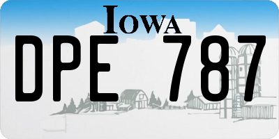 IA license plate DPE787