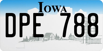 IA license plate DPE788