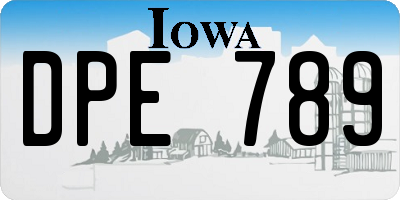 IA license plate DPE789