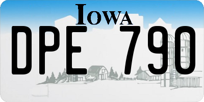 IA license plate DPE790