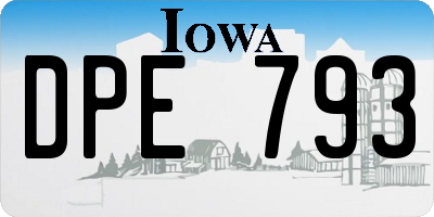 IA license plate DPE793