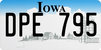IA license plate DPE795