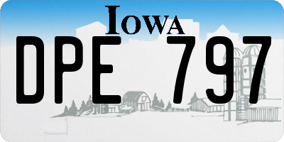 IA license plate DPE797
