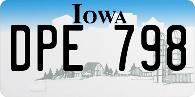 IA license plate DPE798