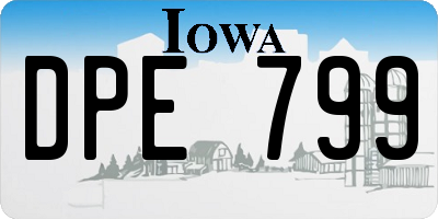 IA license plate DPE799