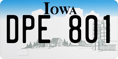 IA license plate DPE801