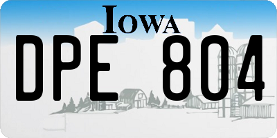 IA license plate DPE804
