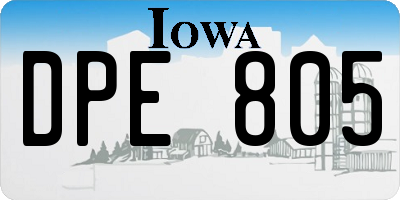IA license plate DPE805