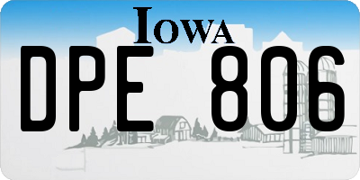 IA license plate DPE806