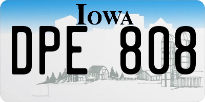 IA license plate DPE808