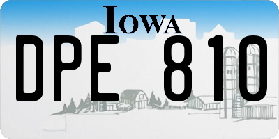 IA license plate DPE810