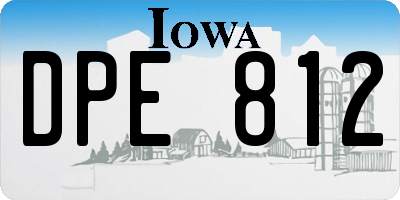 IA license plate DPE812