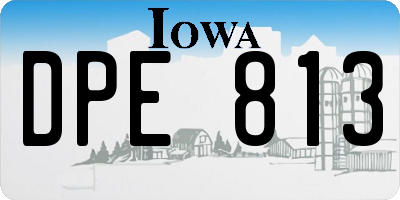 IA license plate DPE813