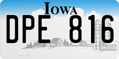 IA license plate DPE816