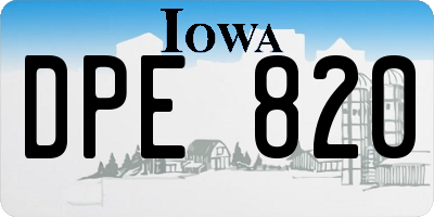 IA license plate DPE820