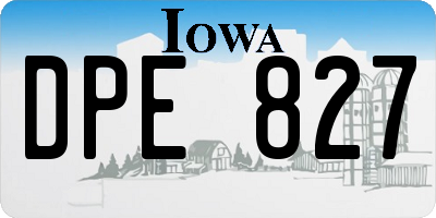 IA license plate DPE827