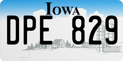 IA license plate DPE829