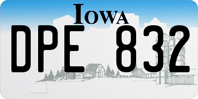 IA license plate DPE832