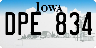 IA license plate DPE834