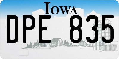 IA license plate DPE835