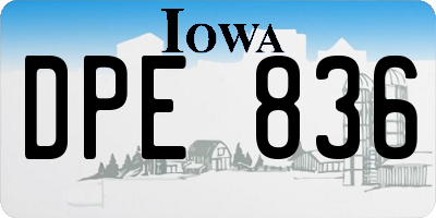 IA license plate DPE836