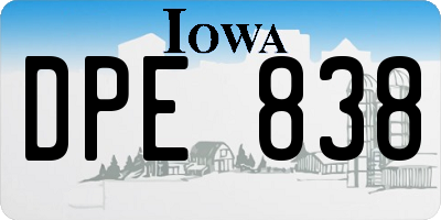 IA license plate DPE838
