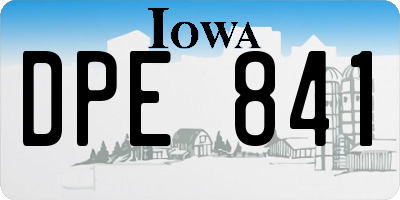IA license plate DPE841