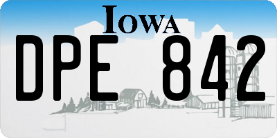 IA license plate DPE842