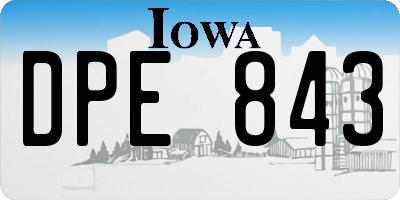IA license plate DPE843