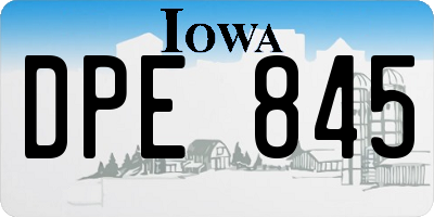 IA license plate DPE845