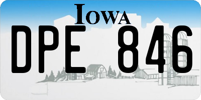 IA license plate DPE846