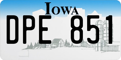 IA license plate DPE851