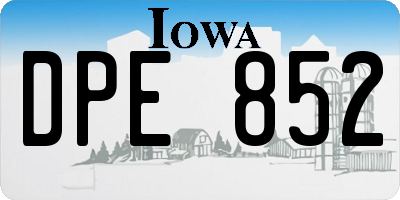 IA license plate DPE852