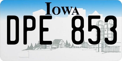 IA license plate DPE853