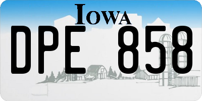 IA license plate DPE858