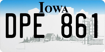 IA license plate DPE861