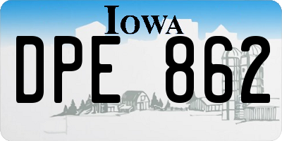 IA license plate DPE862