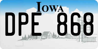 IA license plate DPE868