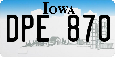 IA license plate DPE870