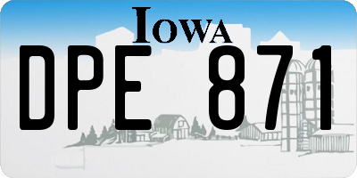 IA license plate DPE871