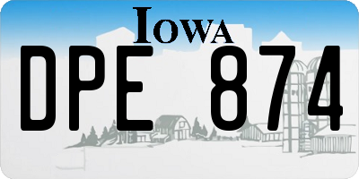 IA license plate DPE874
