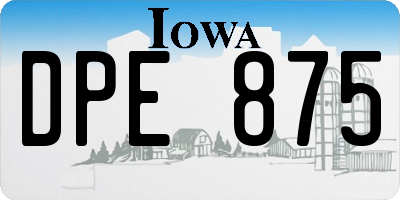 IA license plate DPE875