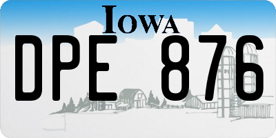 IA license plate DPE876