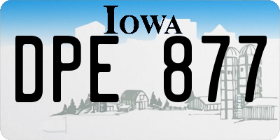 IA license plate DPE877
