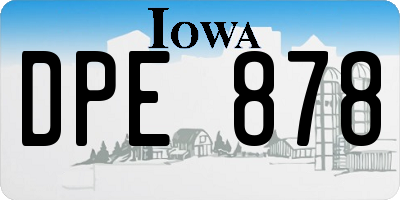 IA license plate DPE878