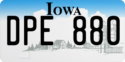 IA license plate DPE880