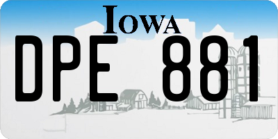 IA license plate DPE881